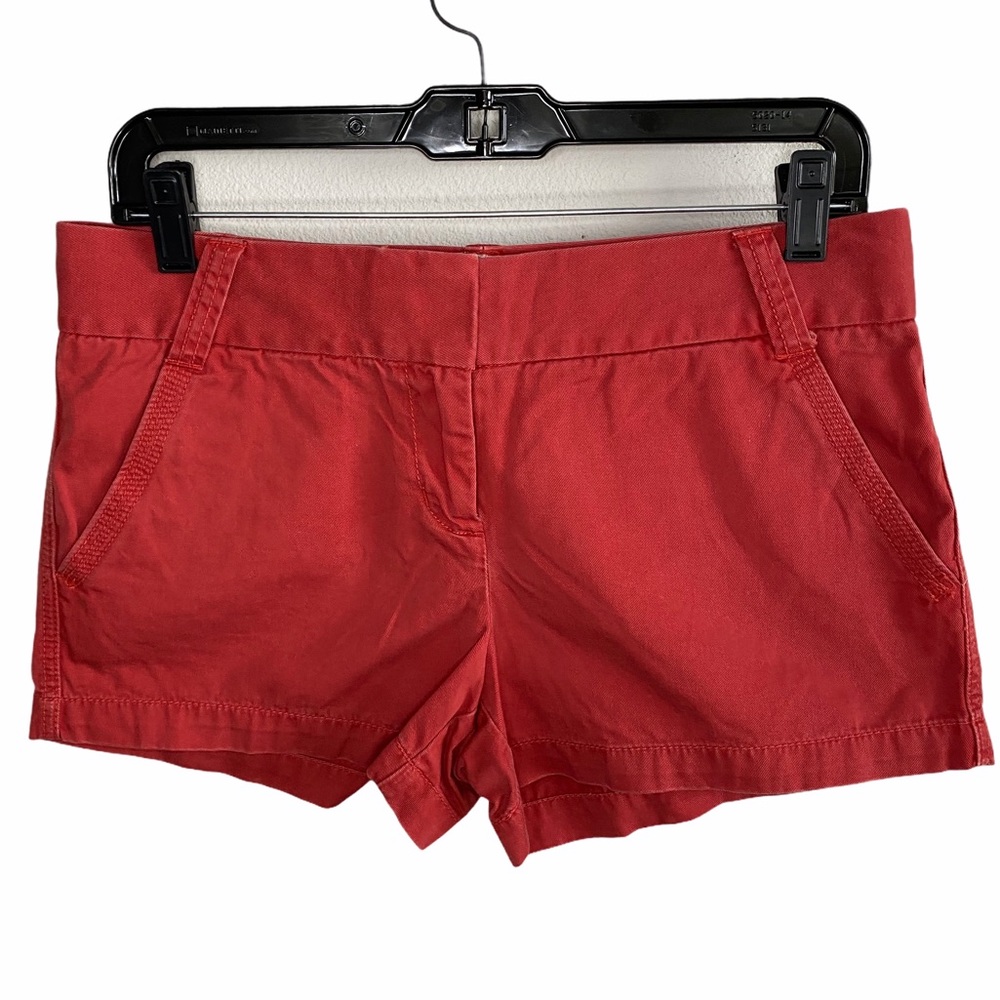 J Crew Classic Twill Chino Red Shorts